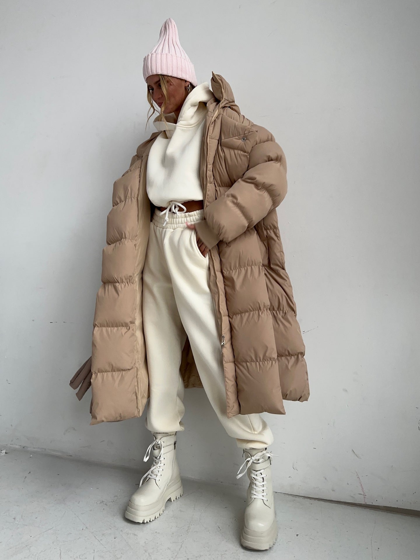 Casual Women Warm Cotton Long Overcoats for Winter