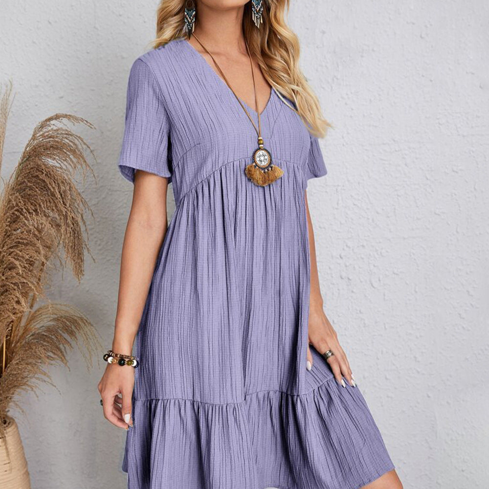 Casual Summer Short Sleeves Mini Dresses