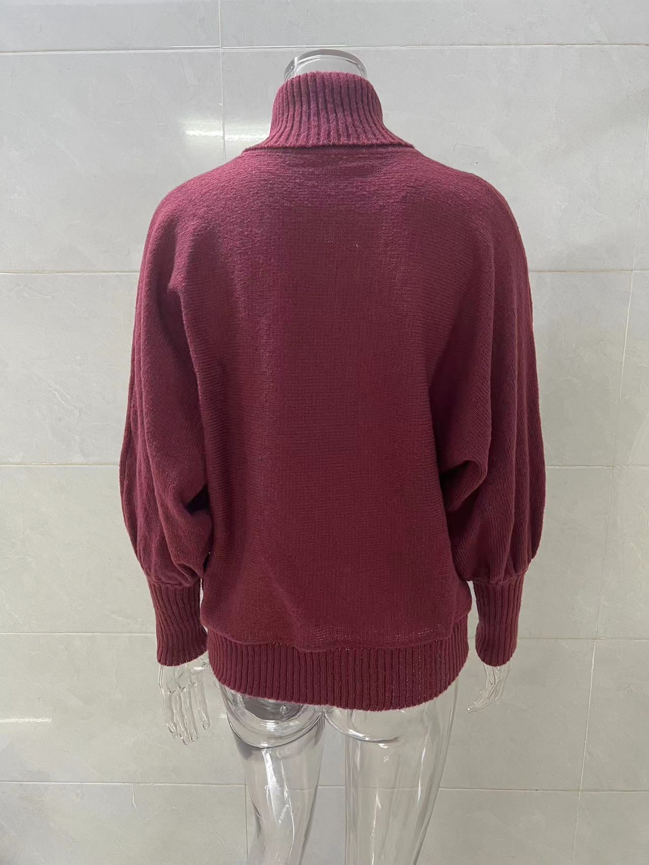 Casual High Neck Winter Loose Knitted Sweaters