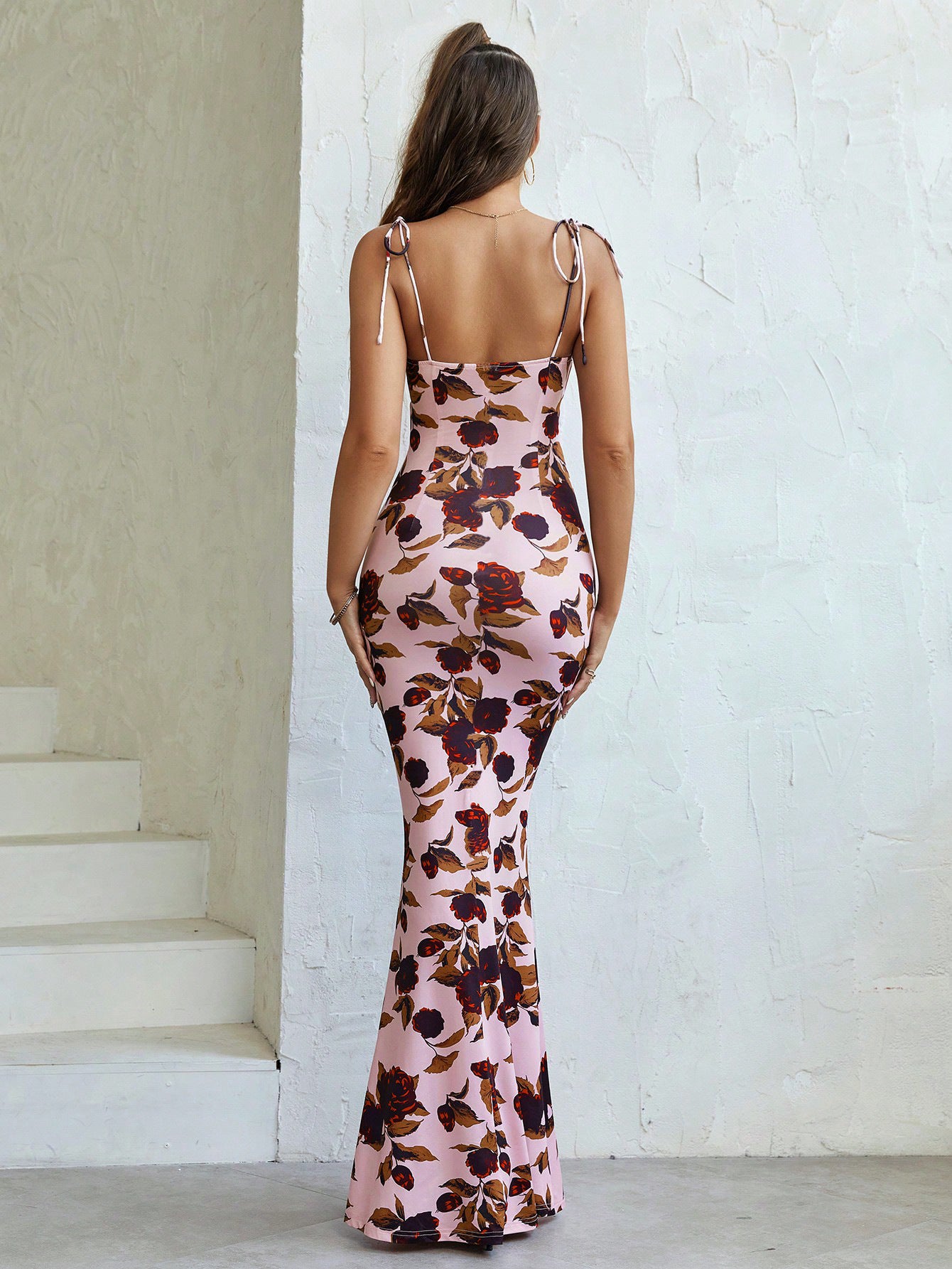 Sexy Floral Print Summer Long Sheath Dresses