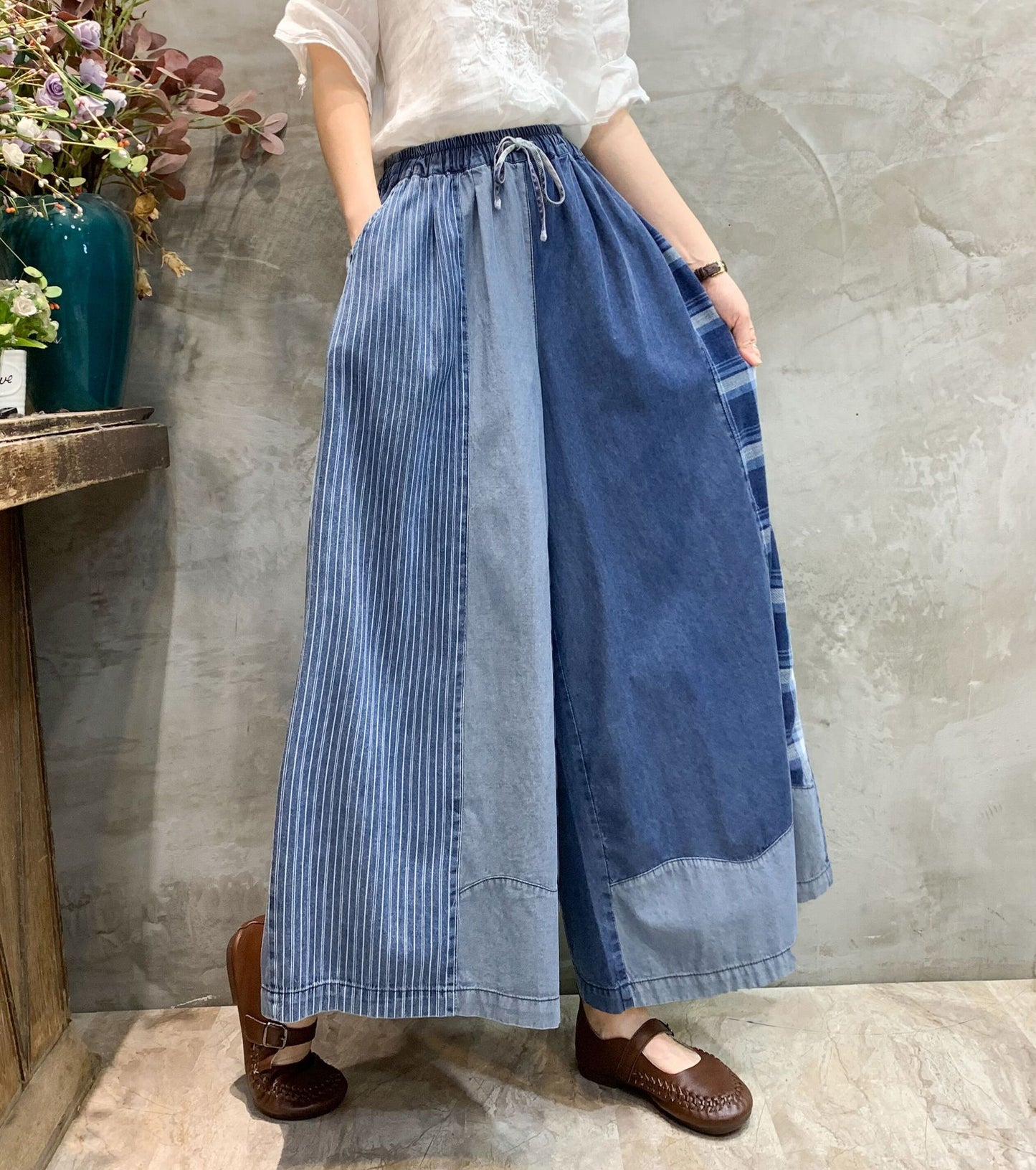 Fashion Old Style Wide Legs Pants Jeans