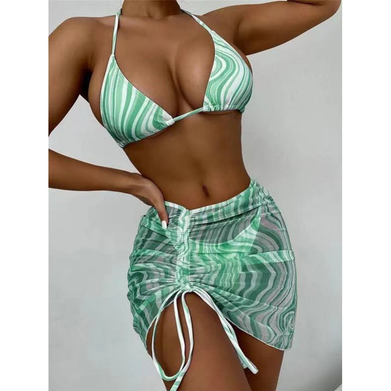 Sexy Striped 3pcs Bikini Swimsuits