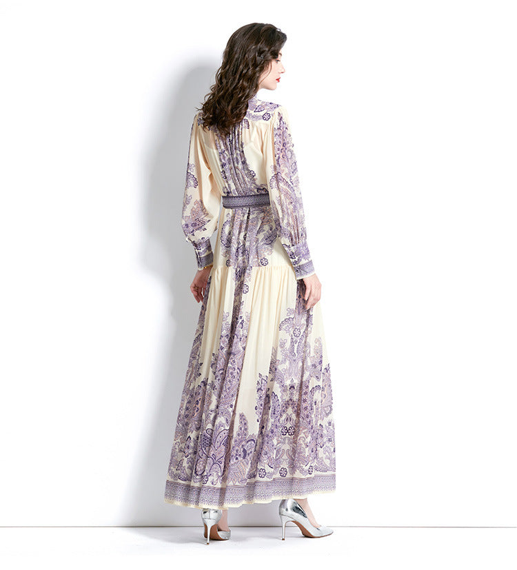 Women Purple Spring Long Dresses