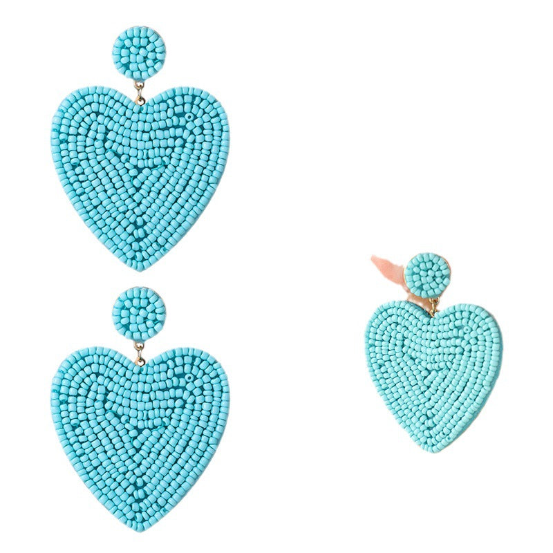 Fashion Beaded Heart Design Earrings