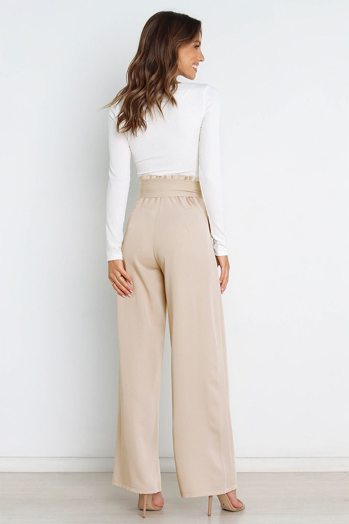 Elegant Office Lady Summer Wide Legs Pants