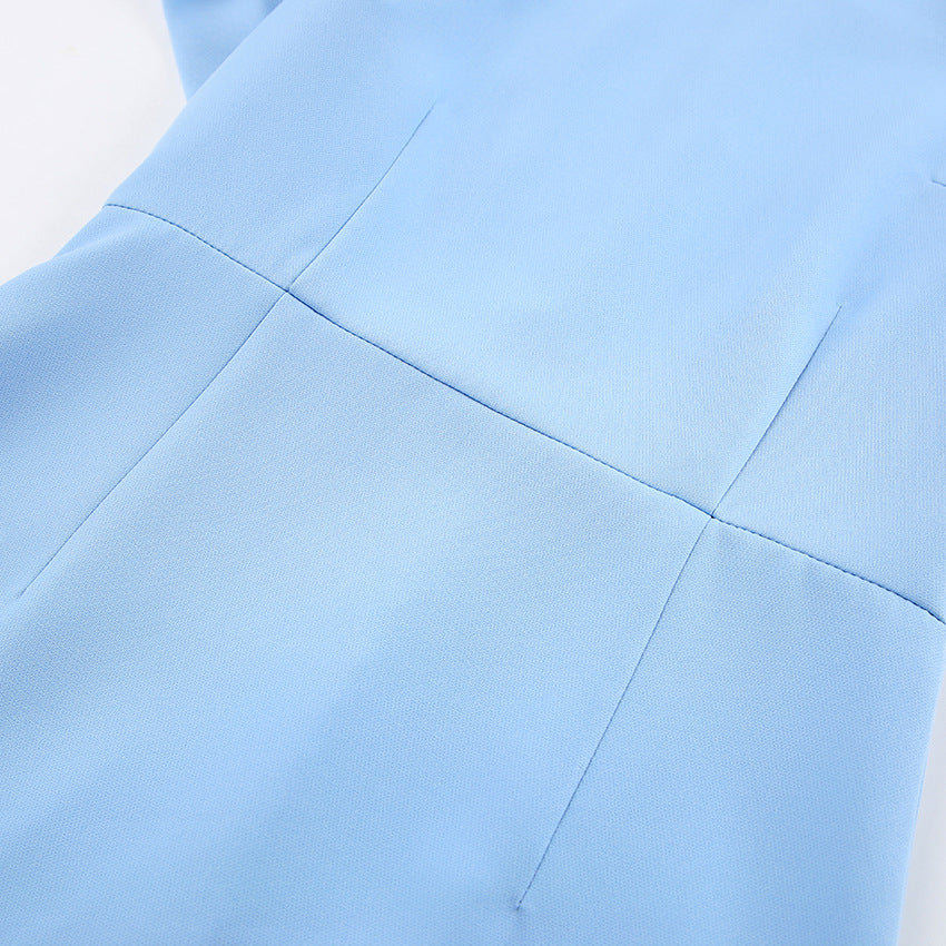 Summer Blue Bodycon Midi Dresses