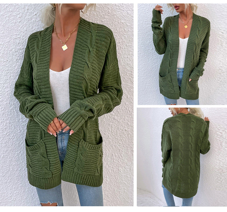 Fashion Twist Knitted Cardigan Coats