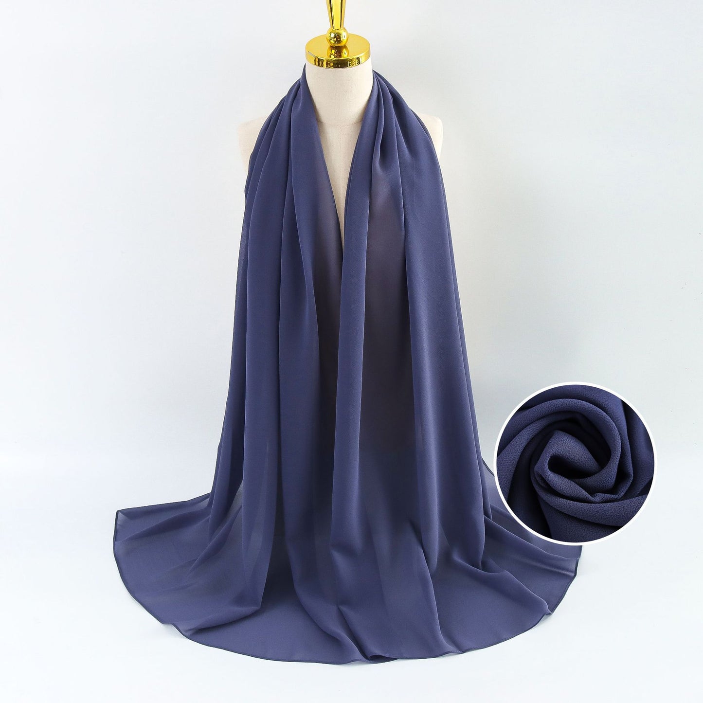 Women Pearl Chiffon Scarf Solid Color Bubble Towel Versatile Scarves