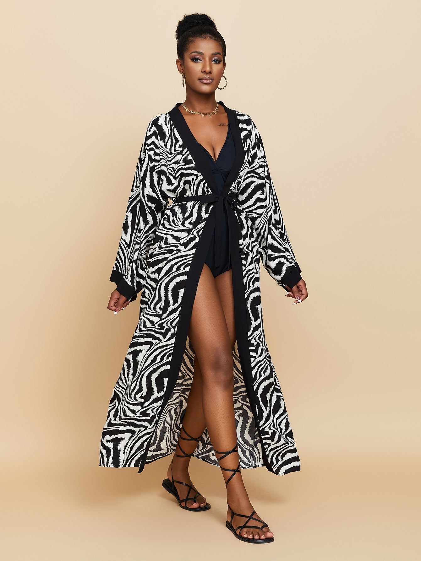 Casual Summer Zebra Print Cover Ups