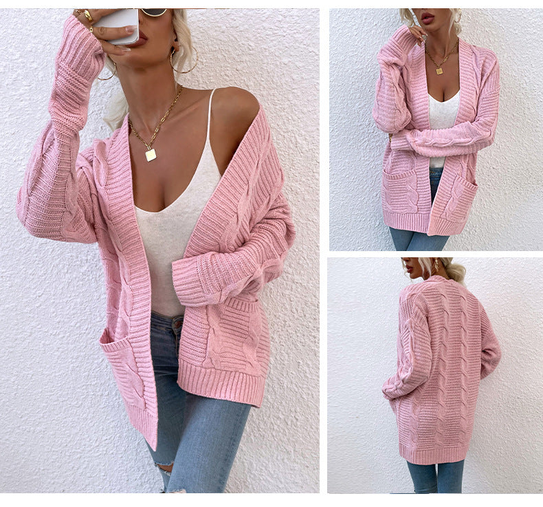 Fashion Twist Knitted Cardigan Coats