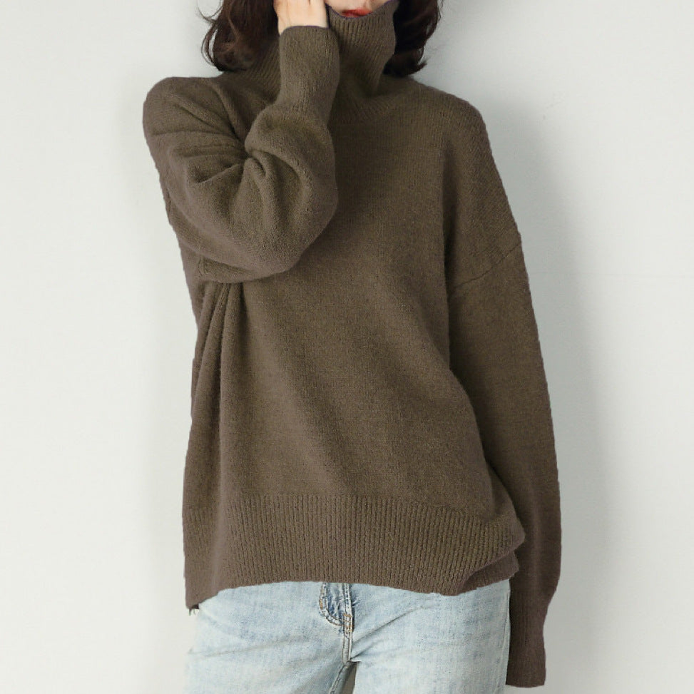 Fashion Turtleneck Knitted Loose Sweaters for Women