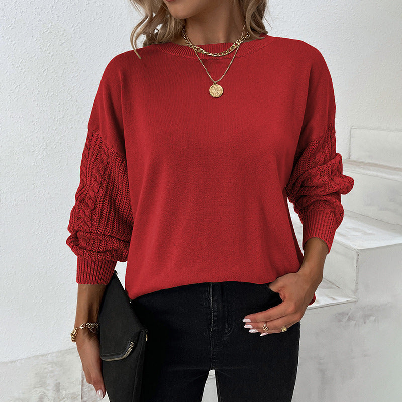 Fashion Round Neck Twist Knitted Pullover Sweaters