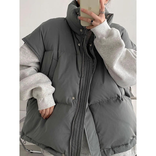 Casual Stand Collar Winter Jacket Vest Coats