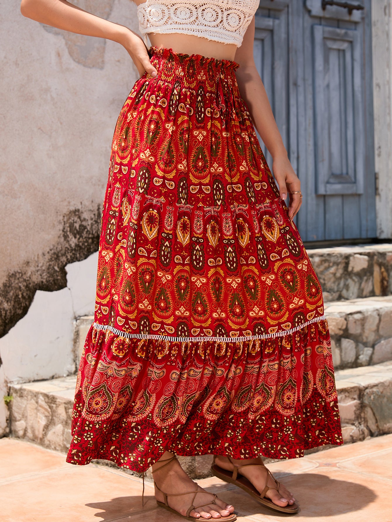 Bohemian Exotic Women Midi Skirts