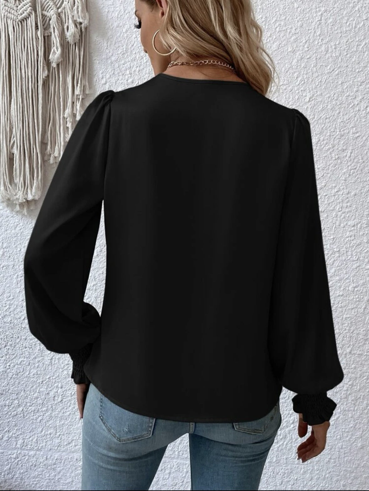 Elegant V Neck Long Sleeves Blouses Shirts