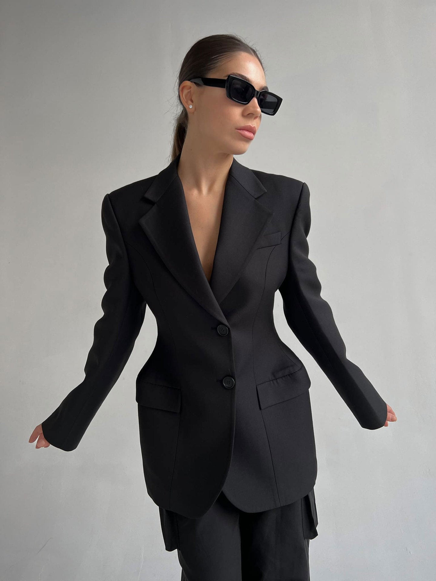 Designed Luxury Black Women Blazer Coats