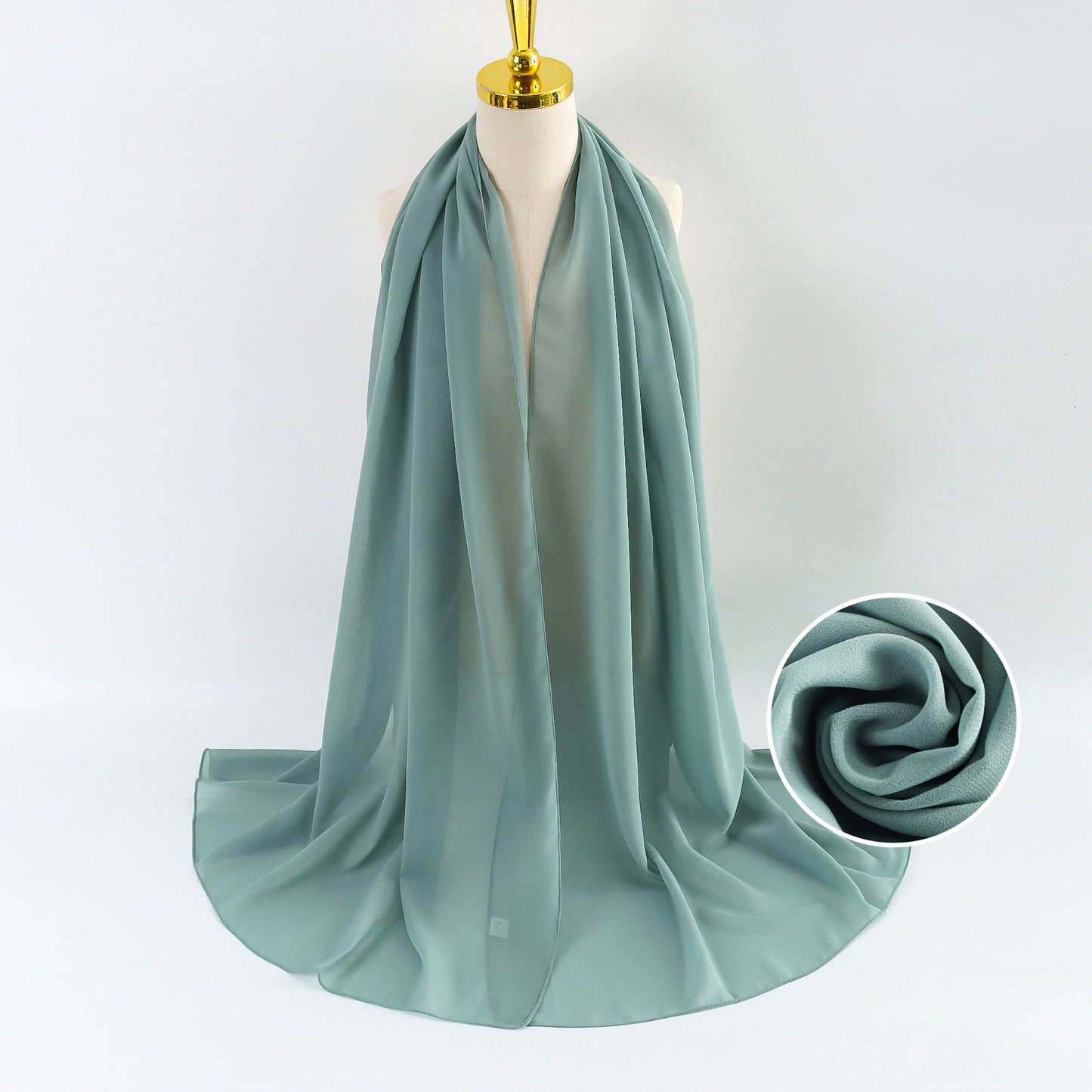 Women Pearl Chiffon Scarf Solid Color Bubble Towel Versatile Scarves