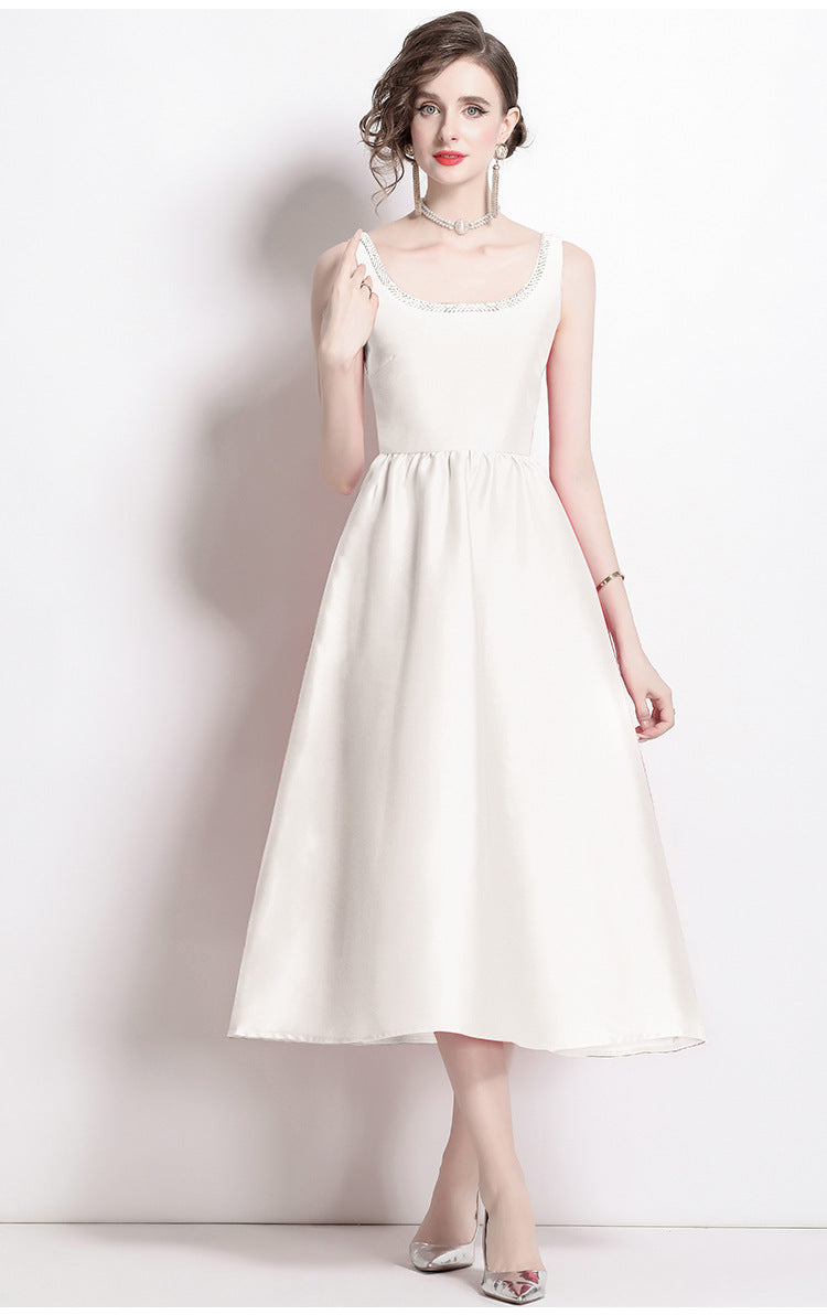 Elegant Square Neckline Sleeveless Dresses