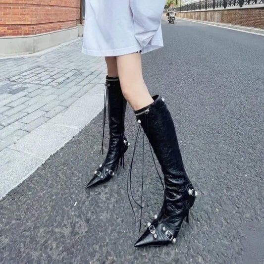 Sexy Peep Toe Rivet Plus Sizes Women Boots