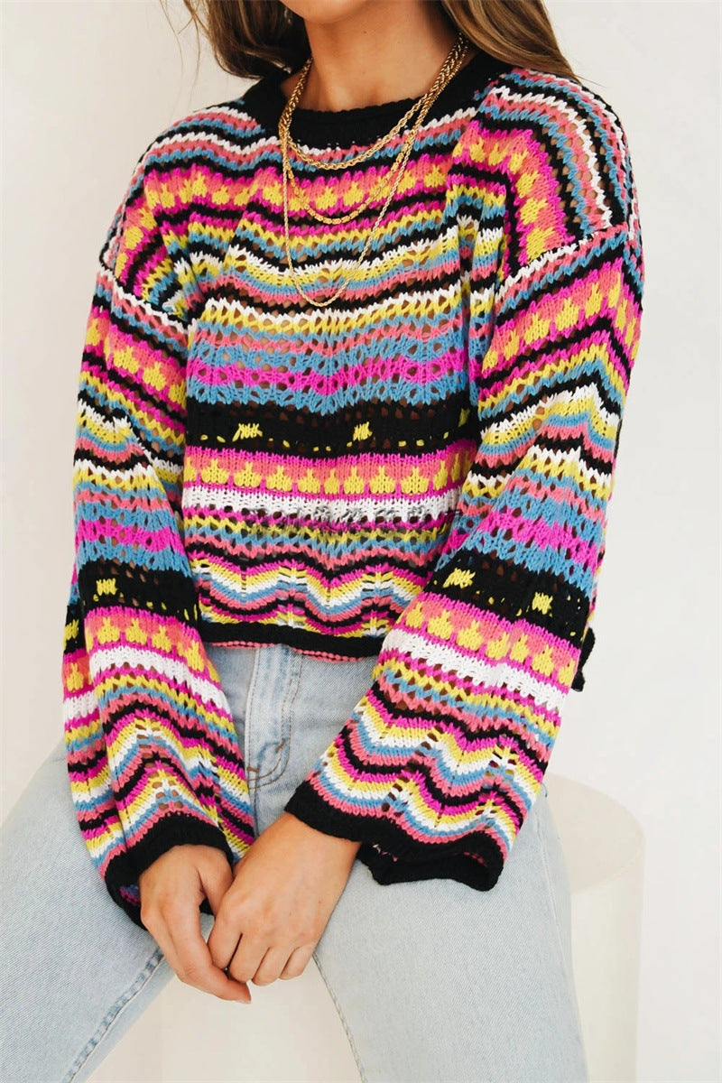 Casual Bohemian Striped Knitted Sweaters