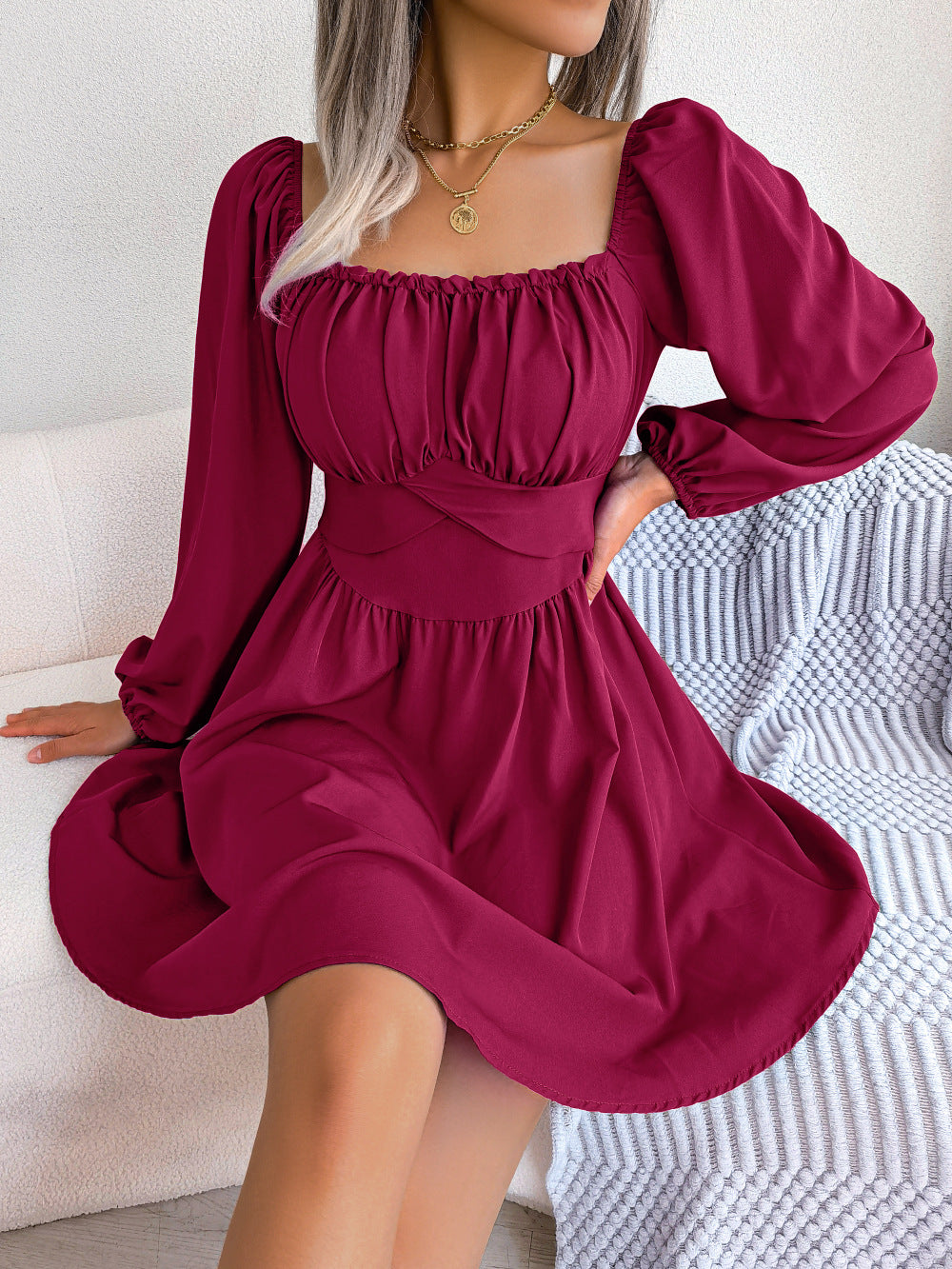 Casual Long Sleeves Short Daily Dresses
