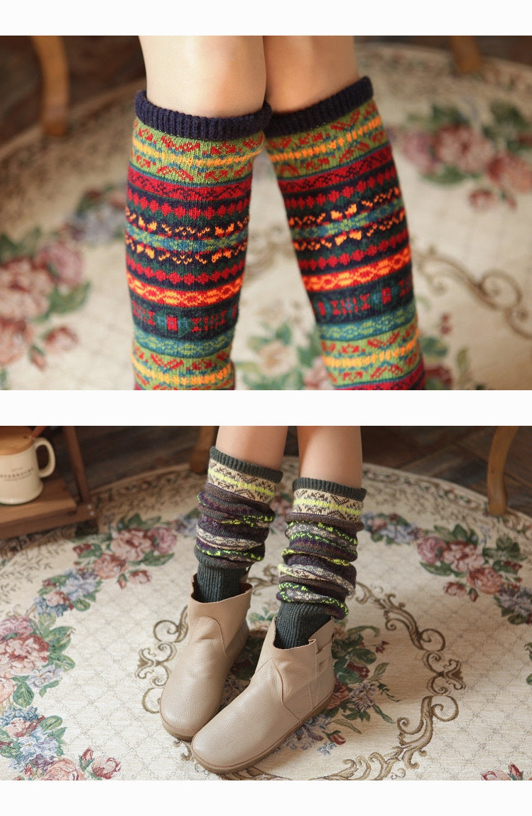 Winter Bohemian Long Knitted Socks for Women