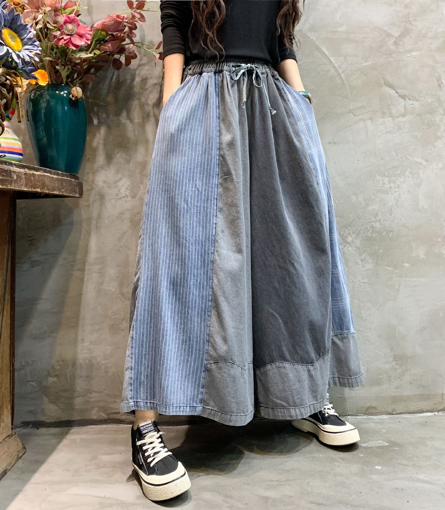 Fashion Old Style Wide Legs Pants Jeans