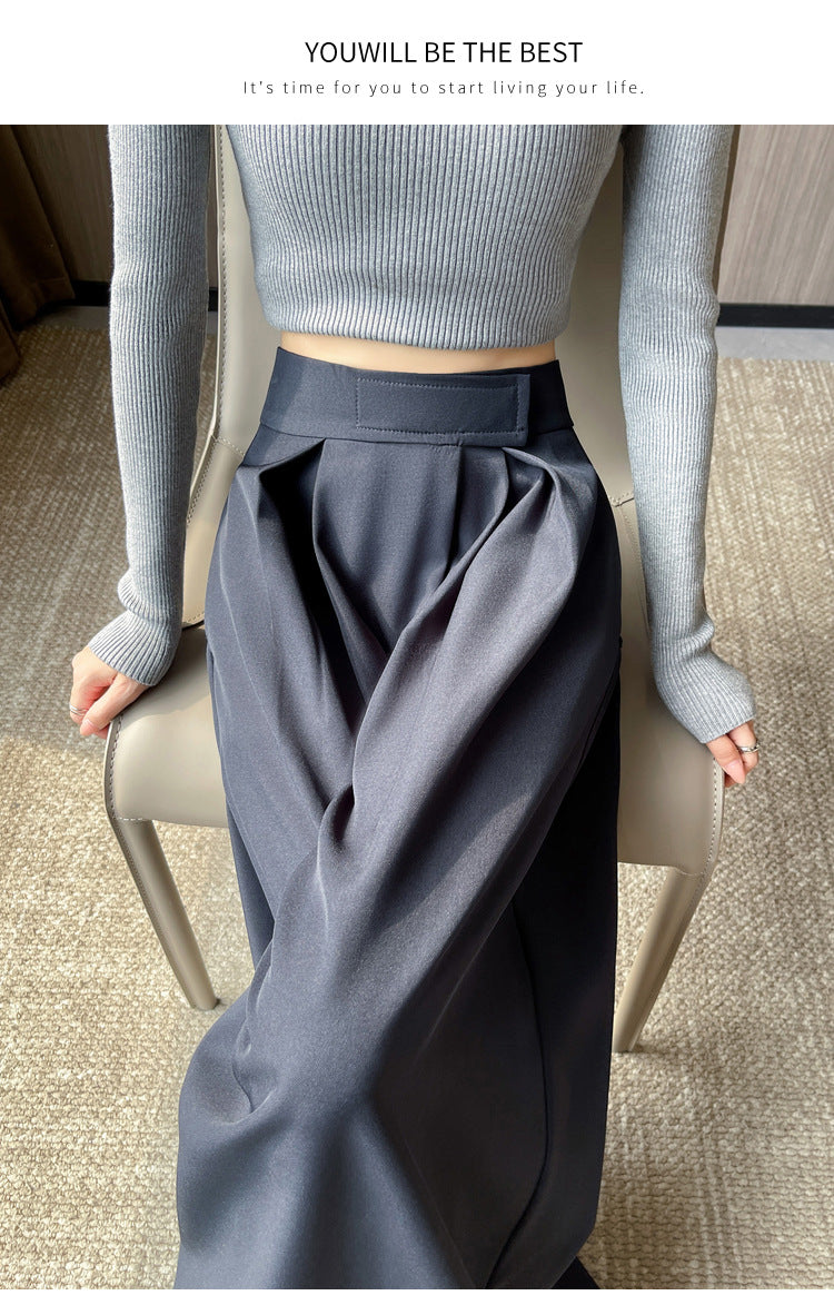 Casual High Waist Loose Wide Legs Straight Pants