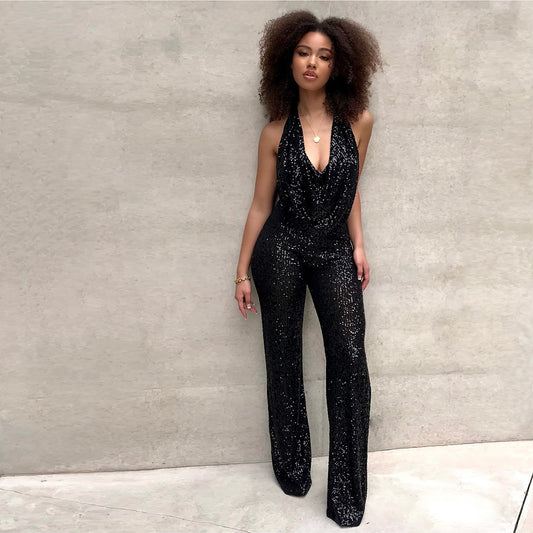 Sexy Sequined Sleeveless Jumpsuits for Party