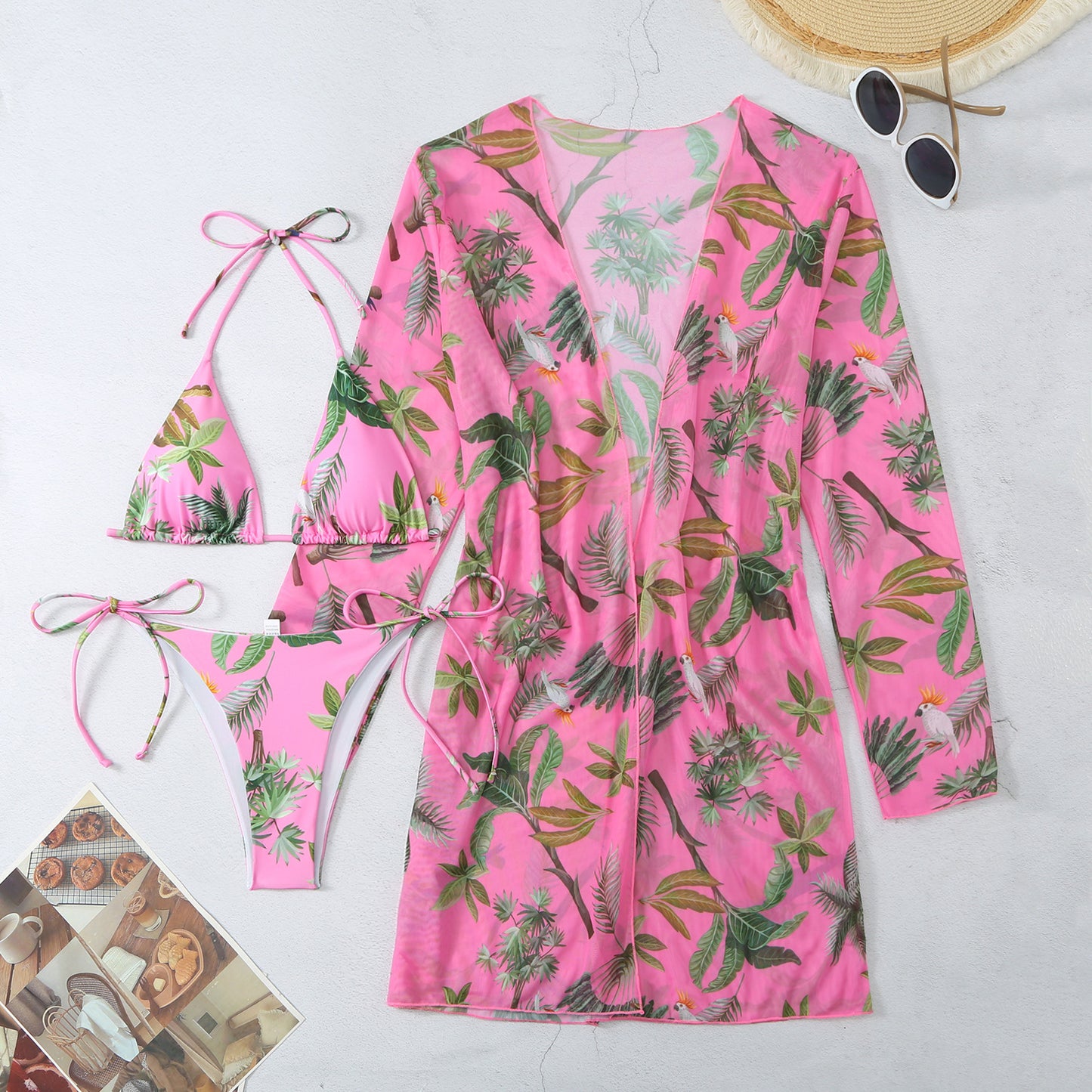 Casual Floral Summer 3pcs Women Swimsuits