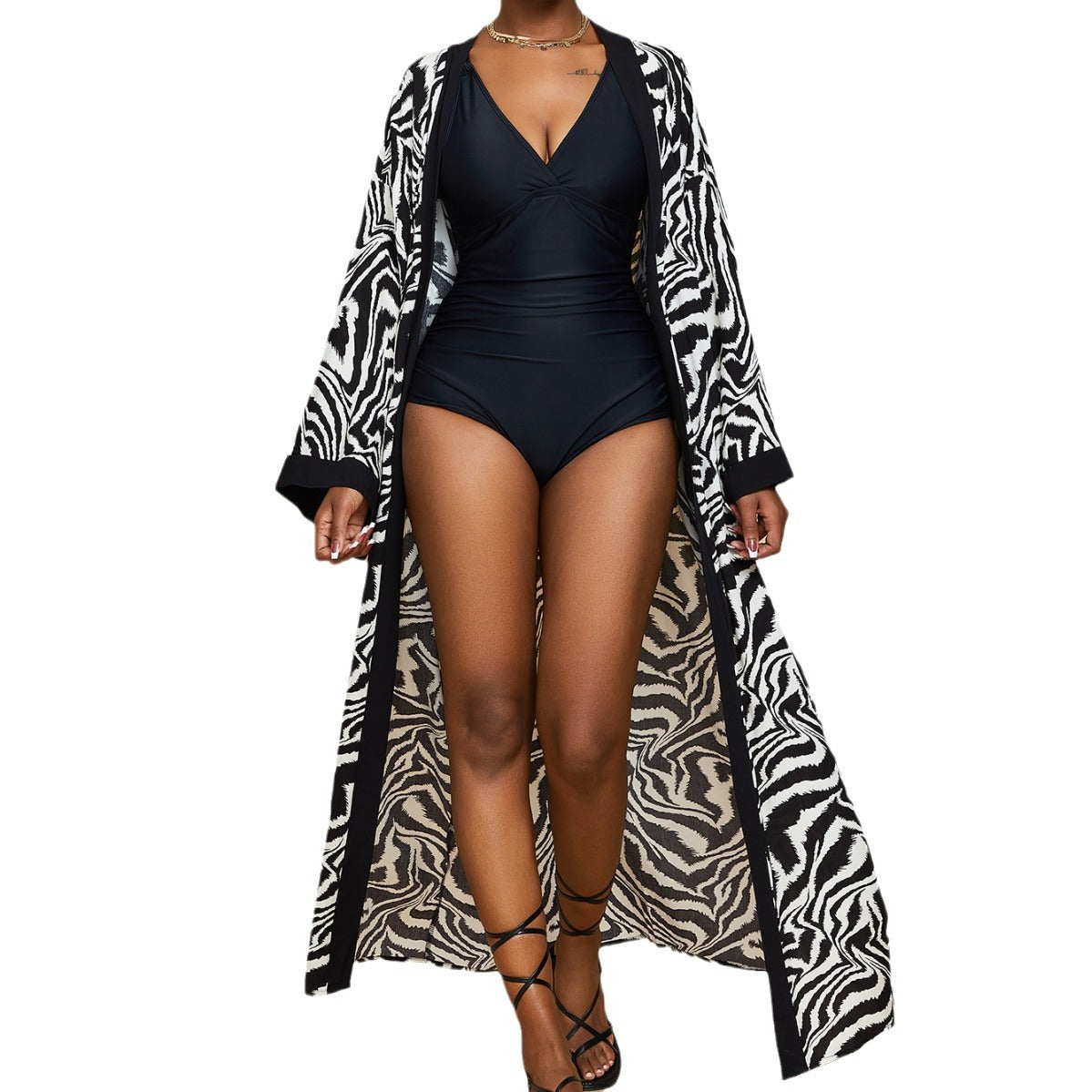 Casual Summer Zebra Print Cover Ups