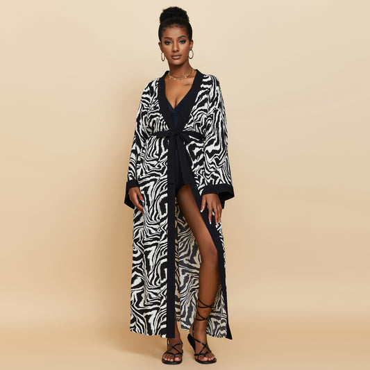 Casual Summer Zebra Print Cover Ups