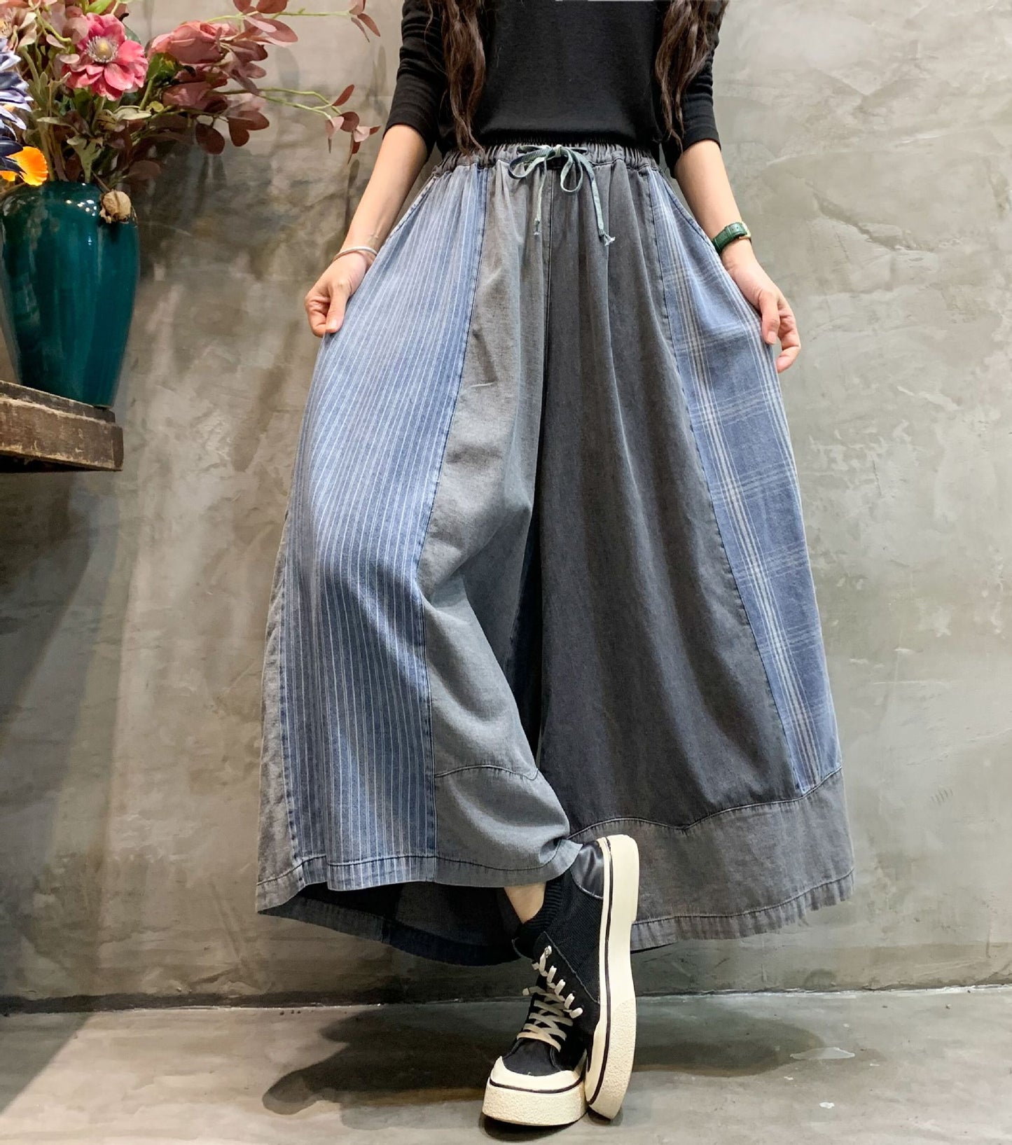 Fashion Old Style Wide Legs Pants Jeans