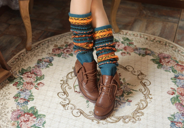 Winter Bohemian Long Knitted Socks for Women