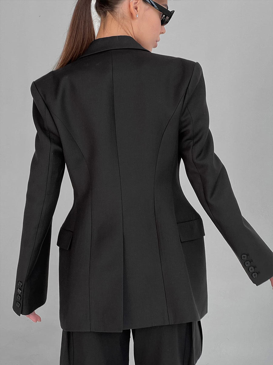 Designed Luxury Black Women Blazer Coats