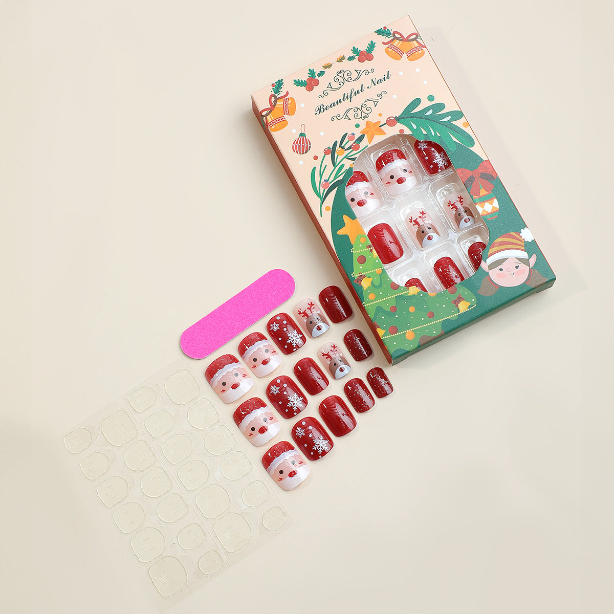 Christmas Snowflake Press on Nails 2pcs/Set