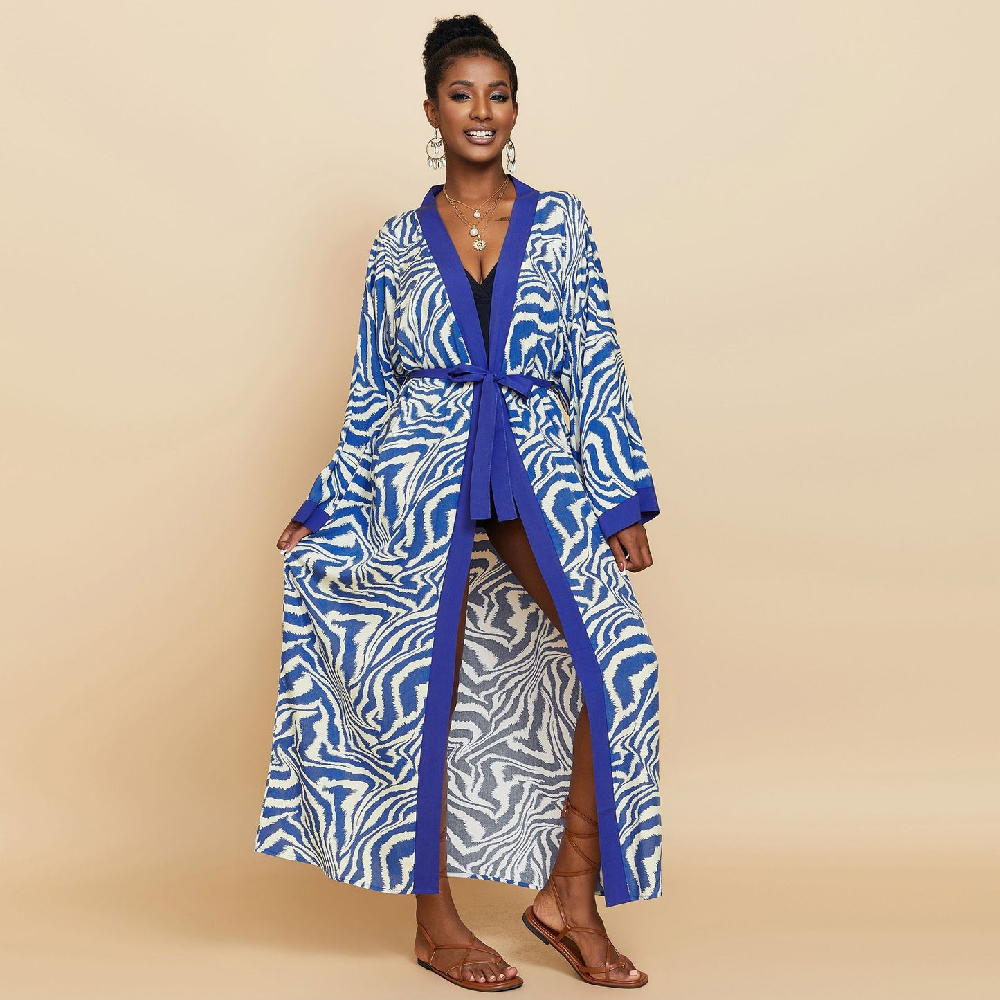 Casual Summer Zebra Print Cover Ups