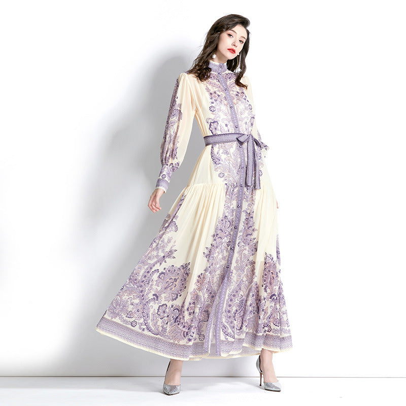 Women Purple Spring Long Dresses