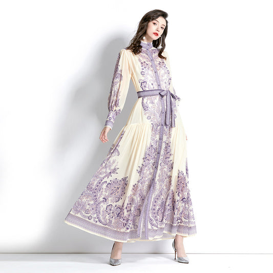 Women Purple Spring Long Dresses