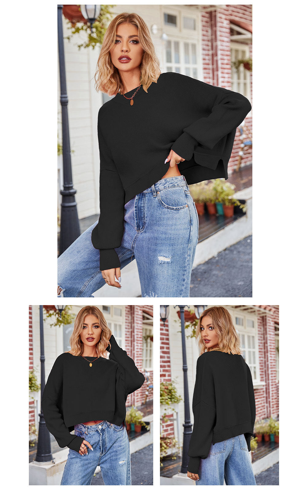 Fashion Round Neck Knitted Pullover Sweaters