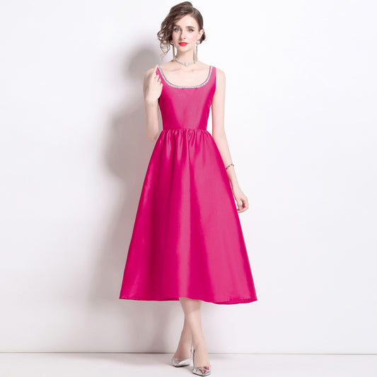 Elegant Square Neckline Sleeveless Dresses