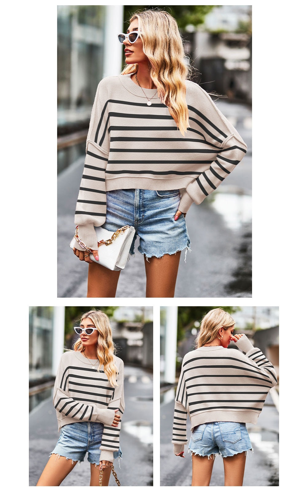 Fashion Round Neck Knitted Pullover Sweaters