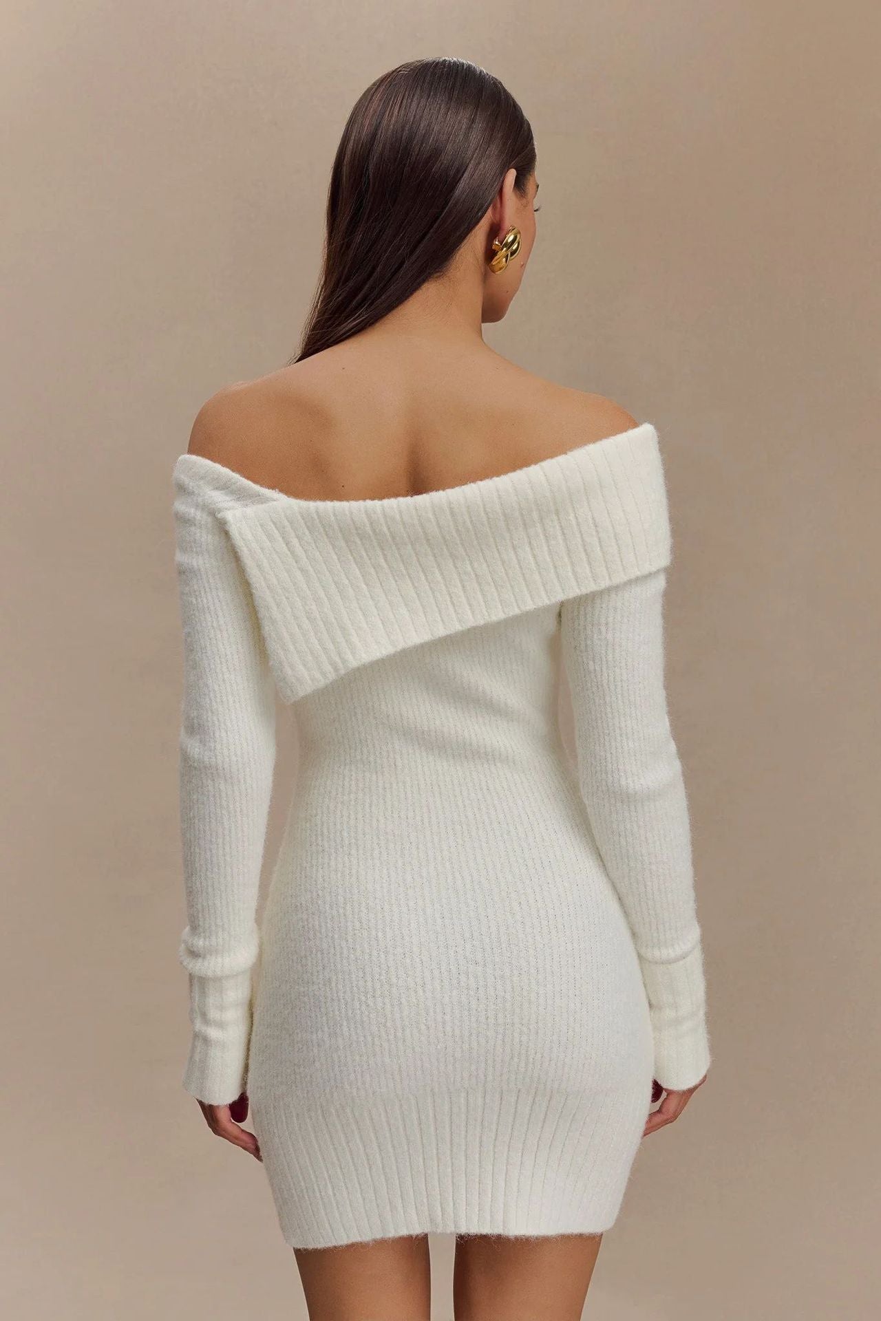 Sexy Off The Shoulder Long Sleeves Knitted Sweaters