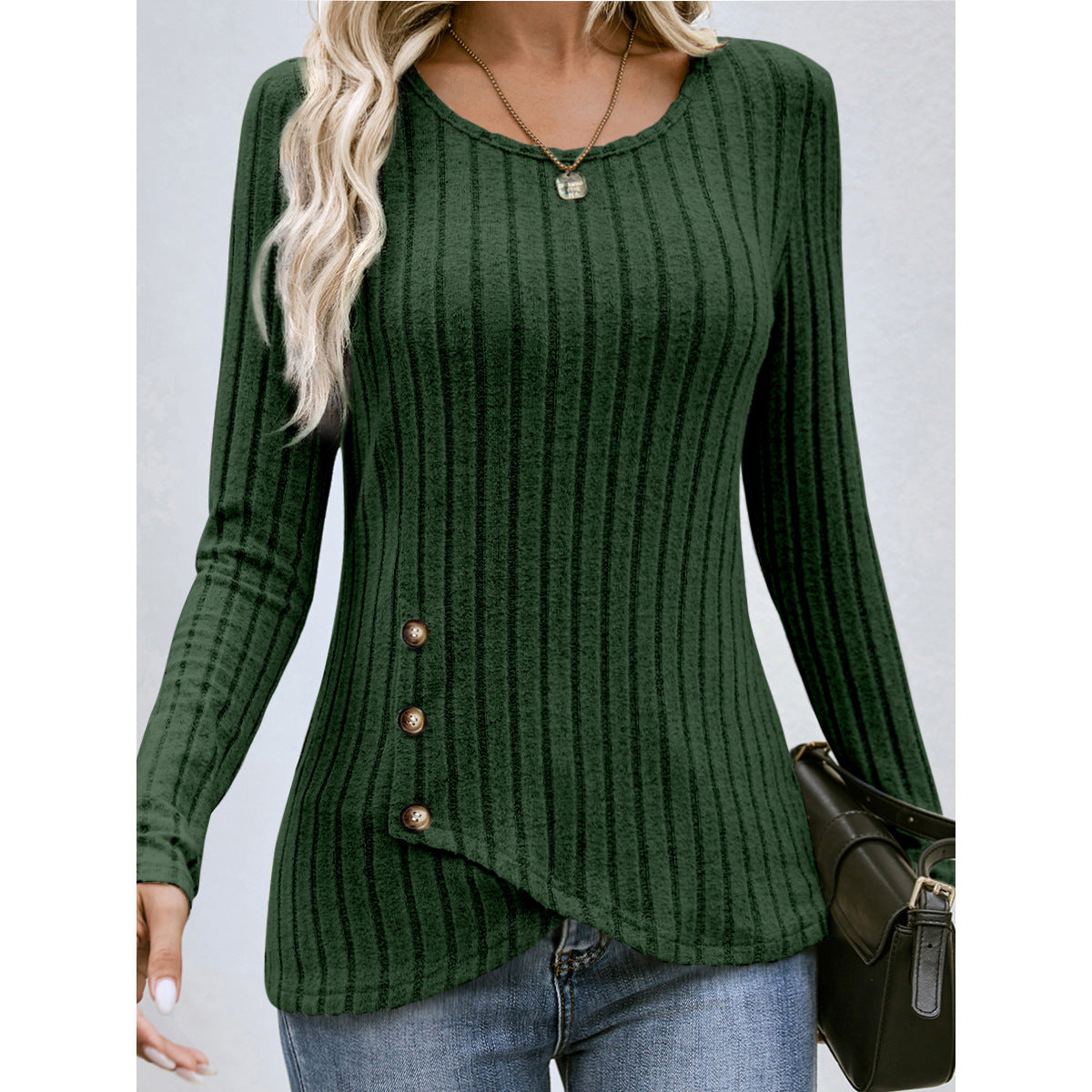 Fashion Round Neck Autumn Long Sleeves Shirts