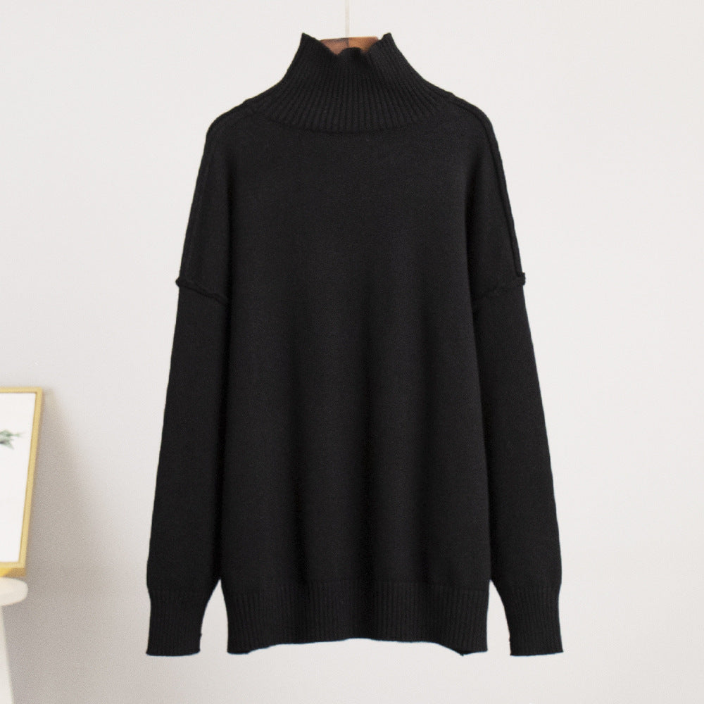 Fashion High Neck Casual Lazy Knitted Pullover Sweaters