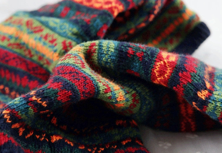 Winter Bohemian Long Knitted Socks for Women