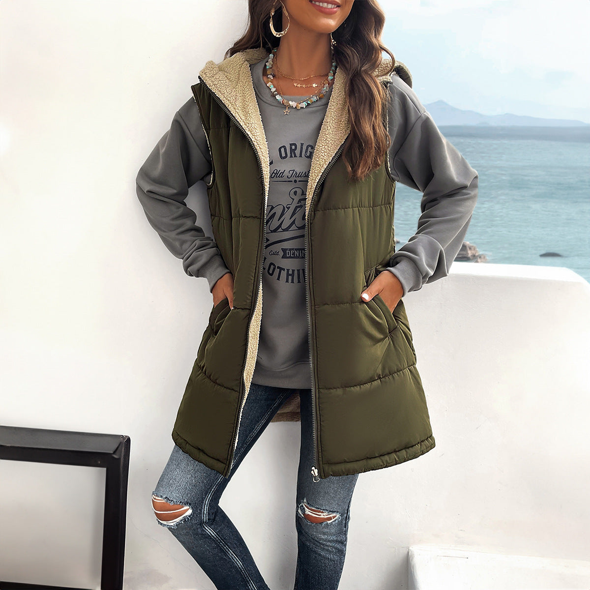 Casual Winter Women Vest Outerwear