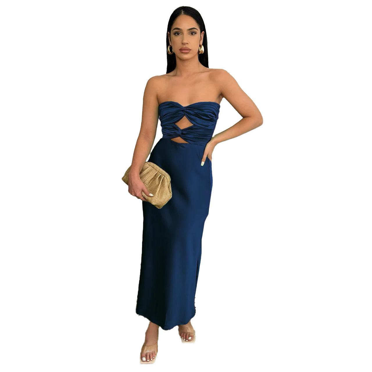 Sexy Satin Strapless Summer Women Party Dresses