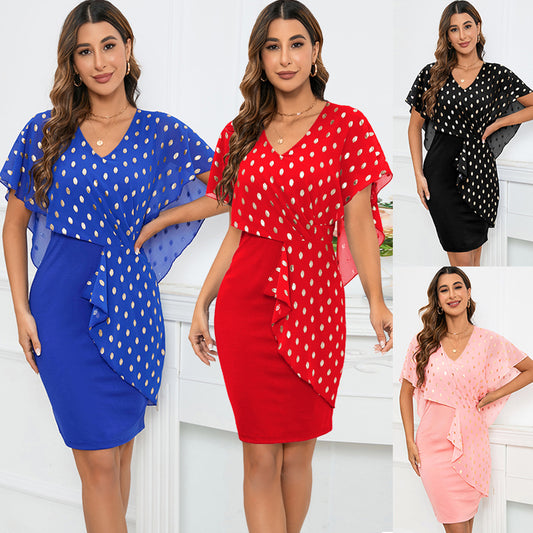 Casual Chiffon Polka Dot Print Party Dresses