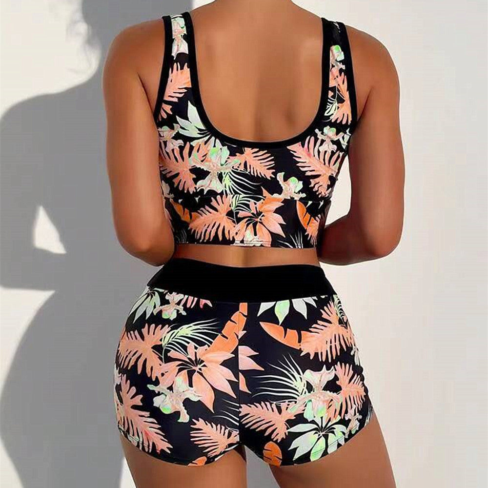 Sexy Floral Print  Summer Boxer Swimsuits